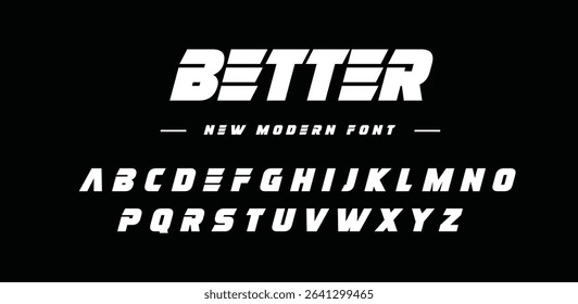  Better sport Modern Future Logo Alphabet Font and Number. Typography abstract italic bold fonts technology, sport, movie brand and logos. vector illustration 