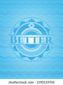 Better water wave representation badge background. Vector Illustration. Detailed.