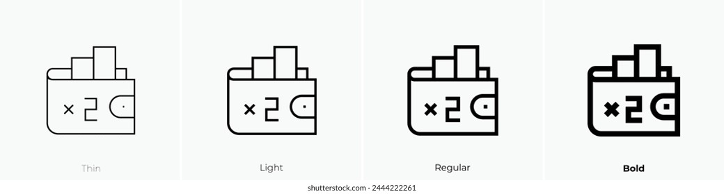 betting icon. Thin, Light Regular And Bold style design isolated on white background