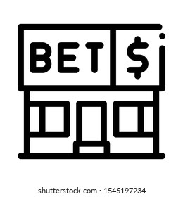 Betting Office Gambling Icon Vector Thin Line. Contour Illustration