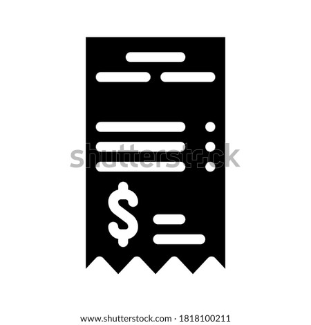 betting receipt glyph icon vector. betting receipt sign. isolated contour symbol black illustration
