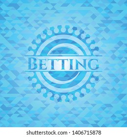 Betting sky blue emblem with mosaic background