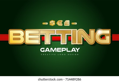 betting text with gold texture on a green background suitable as a postcard or banner design for a card game