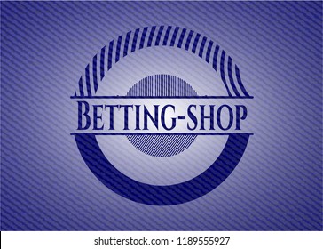 Betting-shop emblem with jean background