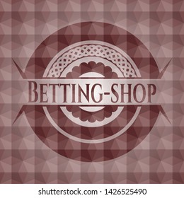 Betting-shop red geometric pattern emblem. Seamless.