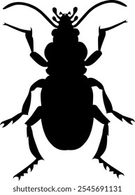 Bettle silhouette vector art black and white