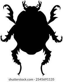 Bettle silhouette vector art black and white