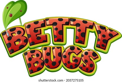 Betty Bugs logo text design illustration