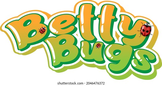 Betty Bugs logo text design illustration