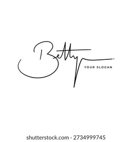 Betty name signature logo vector design
