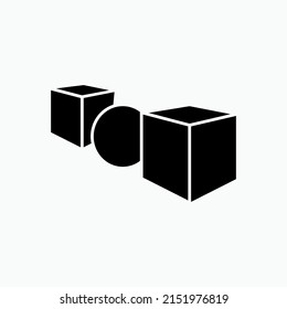 Between Icon. Symbol Among - Vector.