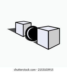 Between Icon. Symbol Among - Vector.