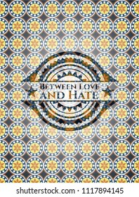 Between Love and Hate arabesque style emblem. arabic decoration.