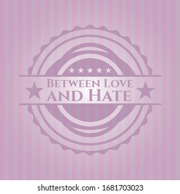 Entre el amor y el odio estilo retro emblema rosa. Ilustración vectorial. Detallado.