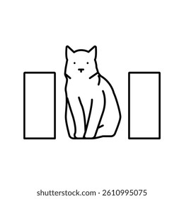 between preposition english line icon vector. between preposition english sign. isolated contour symbol black illustration
