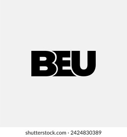 BEU letter monogram typography logo vector