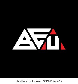 BEU triangle letter logo design with triangle shape. BEU triangle logo design monogram. BEU triangle vector logo template with BEd color. BEU triangular logo Simple, Elegant, and Luxurious design