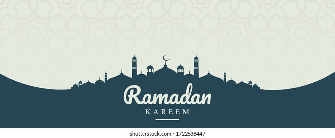 Beuatiful Ramadan Banner Vector Design With Mosque and Islamic Ornament In Arabic Style With Beautiful Decoration and In Islamic Muslim Moment Fasting Mubarak Seasons