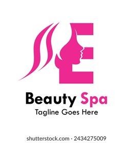 Beuaty spa letter e design logo template illustration. Suitable for spa, healthy, natural