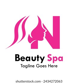 Beuaty spa letter n design logo template illustration. Suitable for spa, healthy, natural