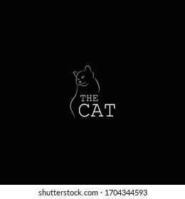 beutifful cat line art vector for logo