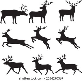 beutiful deer shape icon desin and black