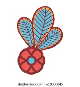 beutiful flower with leaves icon