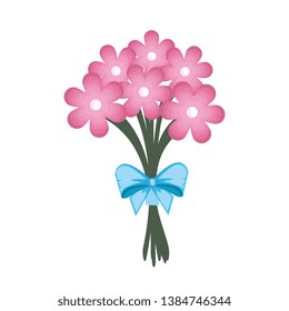 beutiful flowers bouquet with bowtie