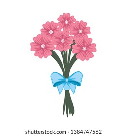 beutiful flowers bouquet with bowtie