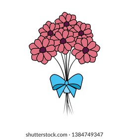 beutiful flowers bouquet with bowtie