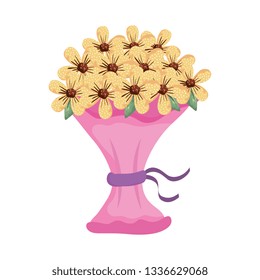 beutiful flowers bouquet icon