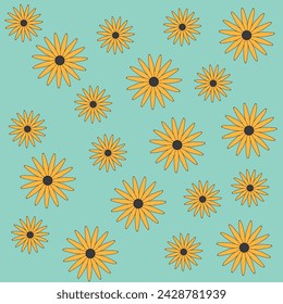 Hermosas flores sobre fondo verde