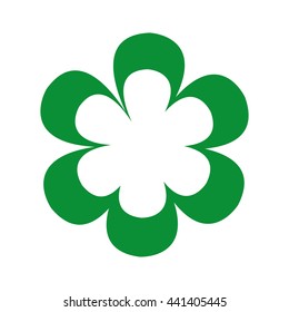 beutiful green flower isolated icon design