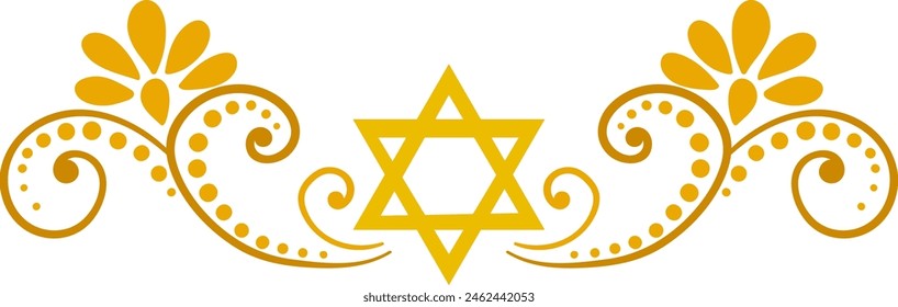 Beutiful hand drawn judaica decorative element