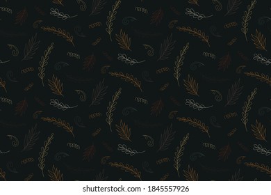 beutiful natural vector seamless pattern of linear elements