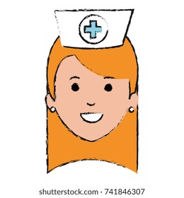 beutiful nurse head avatar character