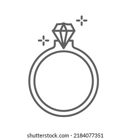 Beutiful ring with real diamond, internet web icon, jewellery-themed flat designs, simple flat designs, also suitable for minimalist logos, high quality black style vector icons