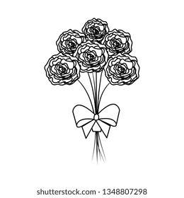 beutiful roses bouquet with bowtie