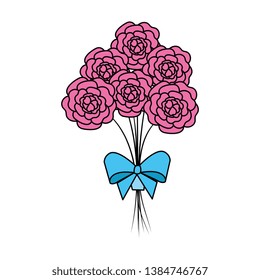 beutiful roses bouquet with bowtie