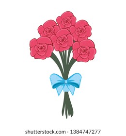 beutiful roses bouquet with bowtie