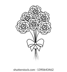 beutiful roses bouquet with bowtie