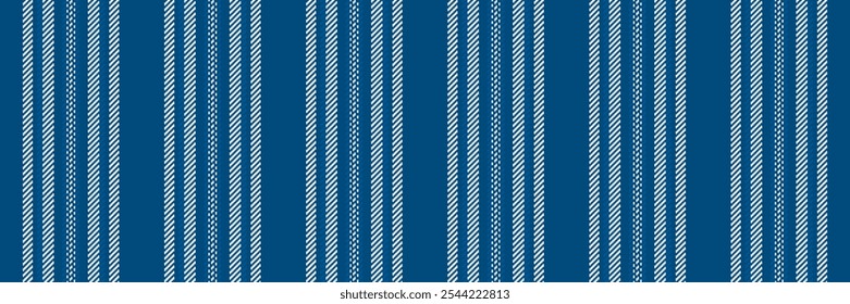 Beutral textile vertical texture, printing pattern lines vector. Path background seamless stripe fabric in cyan and white colors palette.