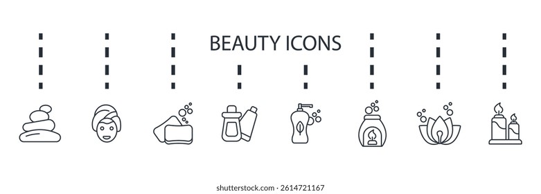 beuty icons set isolated on White Background Flat style design