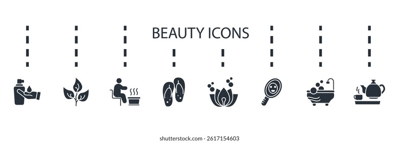 beuty icons set isolated on White Background Flat style design