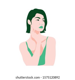 beuty woman with underwear character vector illustration design