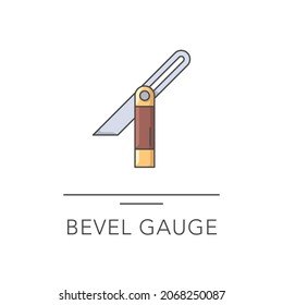 Bevel gauge outline colorful icon. Vector illustration. Collection