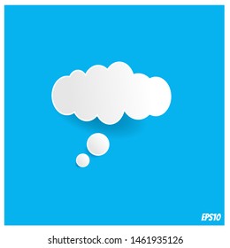 Bevel thought bubble on blue background.vector illustration