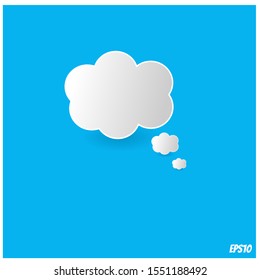 Bevel thought bubble on blue background.vector ilustration