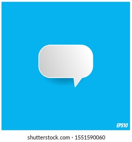 Bevel thought bubble on blue background.vector ilustration