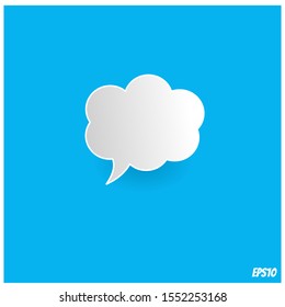 Bevel thought bubble on blue background.vector ilustration